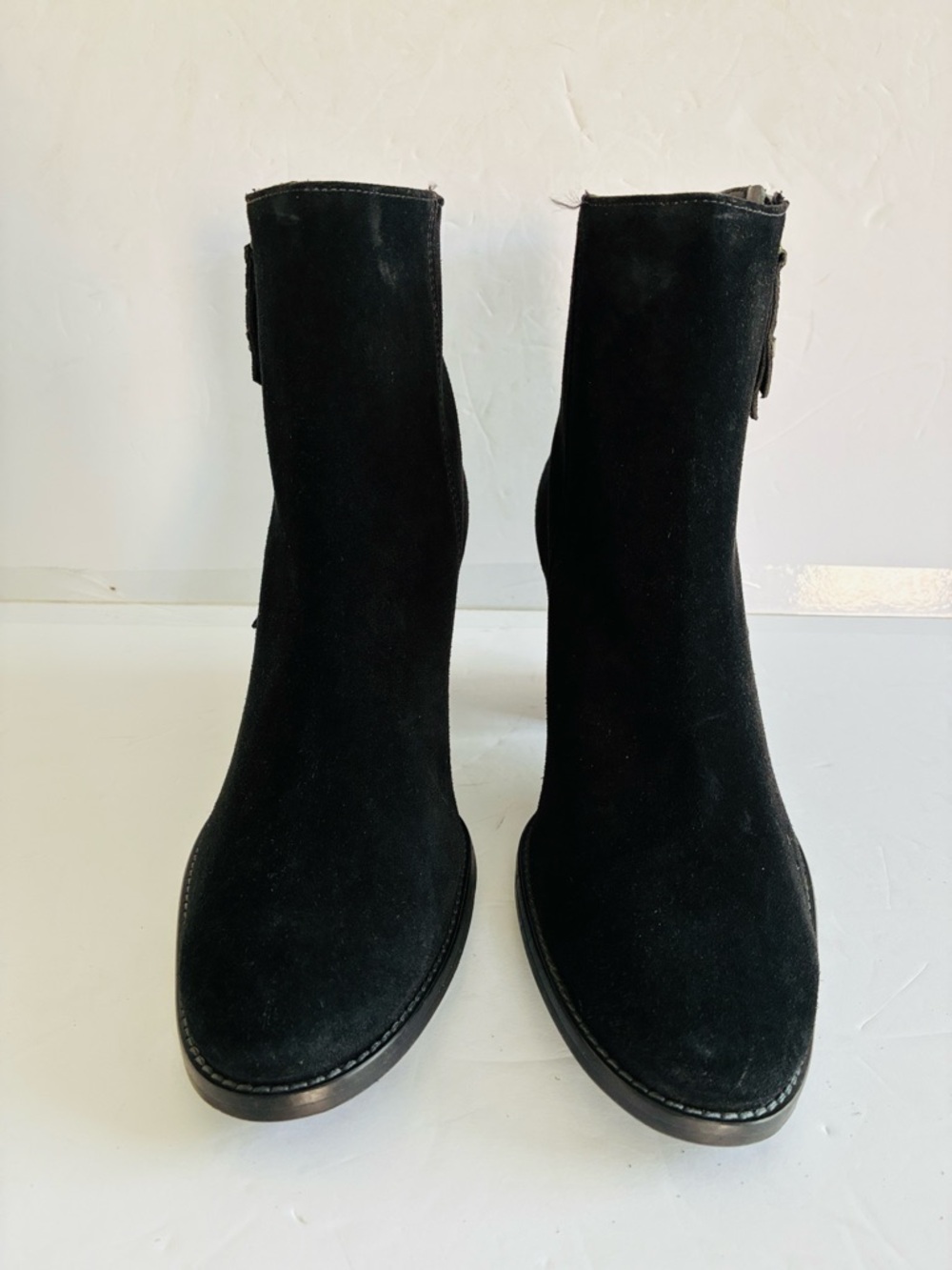 PAUL GREEN $550 Reya Suede Ankle Boot Side Zip Chunky Stacked Heel Size 8.5 NEW - Picture 5 of 7